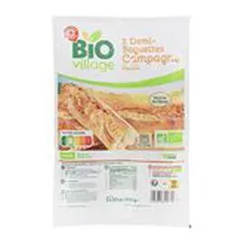 MARQUE REPÈRE, BIO VILLAGE Pain précuit Demi-baguette x2 250g