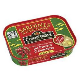 CONNÉTABLE Sardines à l'ancienne à l'huile d'olive piment d'Espelette 87g