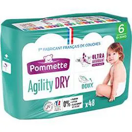 POMMETTE Couches Agility Dry, taille 6 : 15 x48