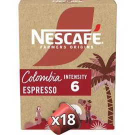 NESCAFÉ, FARMERS ORIGINS Capsules de café Colombia Espresso intensité 6 x18