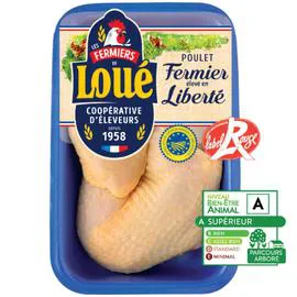 FERMIERS DE LOUÉ Cuisses de poulet fermier jaune Label Rouge 500g