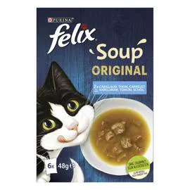 PURINA, FELIX Soupe pour chat de Poissons 6x48g
