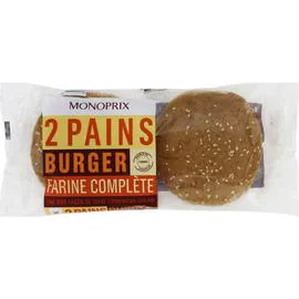 MONOPRIX Pain burger farine complète 165g