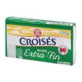 MARQUE REPÈRE, LES CROISÉS Beurre 80% MG Demi-sel Extra fin 125g