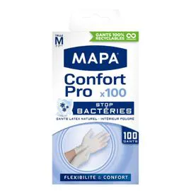 MAPA Gants latex taille M 7-7 1/2 x100