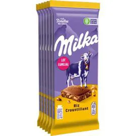 MILKA Chocolat au lait et au riz croustillant 6x100g