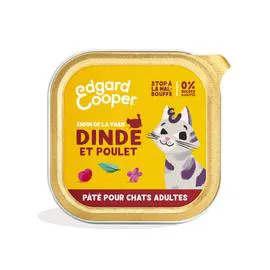 EDGAR & COOPER Pâtée pour chat adulte, dinde & poulet 85g