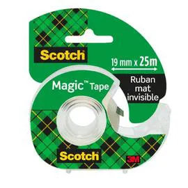 3M, SCOTCH Ruban adhésif Magic Dévidoir 25mx19mm x1 l'unité