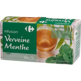 CARREFOUR Infusion verveine menthe 25x1,3g