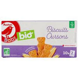 AUCHAN BABY BIO Mon petit goûter biscuits bio dès 12 mois 150g