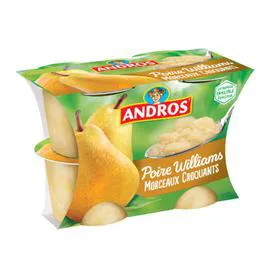 ANDROS Dessert fruitier poire morceaux 4x100g