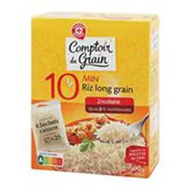 MARQUE REPÈRE, COMPTOIR DU GRAIN Riz long Sachet cuisson rapide x4 500g