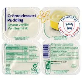 - Crème dessert vanille 4x125g