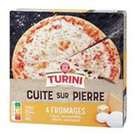 MARQUE REPÈRE, TURINI Pizza Cuite sur pierre 4 fromages 400g