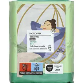 MONOPRIX Serviettes Maxi Super x16 x16