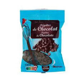 AUCHAN Pépites de chocolat, sachet refermable 100g