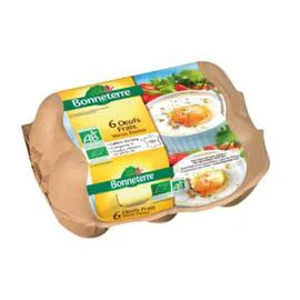BONNETERRE Gros Oeufs Frais Calibre 63/73G Bio x6