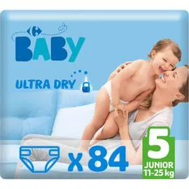 CARREFOUR BABY Couches taille 5 Junior 11-25 kg Ultra Dry x84