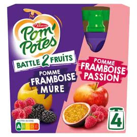 MATERNE, POM'POTES Compote gourde pomme framboise mure 4x90g