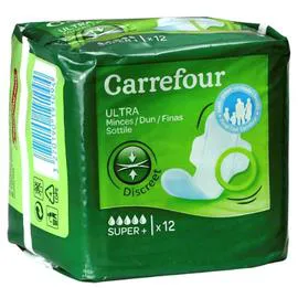 CARREFOUR Serviettes hygiéniques super+ x14