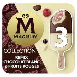 MAGNUM Glace en bâtonnet - Chocolat blanc - Framboise x3