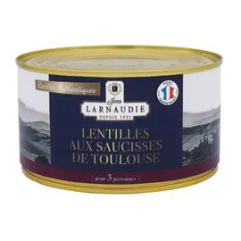 JEAN LARNAUDIE Plat cuisiné lentilles aux saucisses de Toulouse 1,24kg