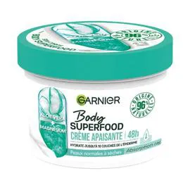 GARNIER Crème Corps Apaisante Aloe Vera Et Magnésium Pour Peaux Normales à Sèches Body Superfood 380ml