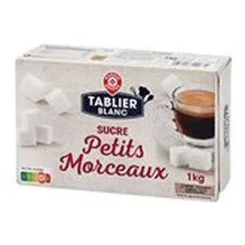 MARQUE REPÈRE, TABLIER BLANC Sucre En morceaux 1kg