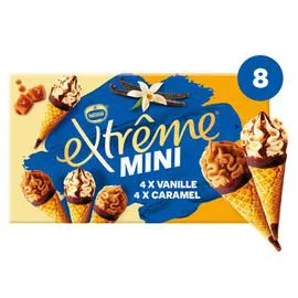NESTLÉ, EXTRÊME Glaces Cône Mini caramel/vanille 313g