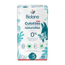 BIOLANE Couches culottes bébé taille 5 : 12 - 18kg naturelles x40