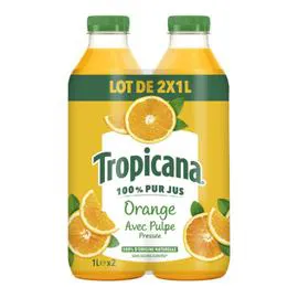 TROPICANA Pur jus Orange Pure Premium avec pulpe 2x1l