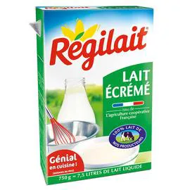 RÉGILAIT Lait écrémé en poudre, issu de l'Agriculture Coopérative Française, 100 % lait de nos producteurs 750g
