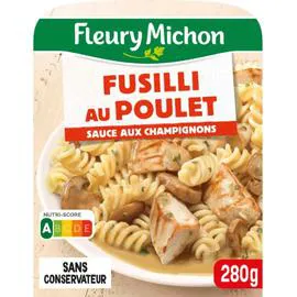 FLEURY MICHON Plat cuisiné fusilli poulet, sauce champignon 280g