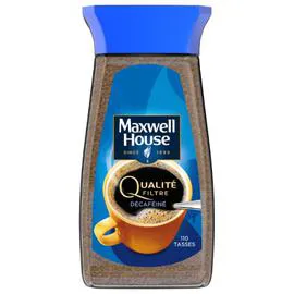 MAXWELL HOUSE Café soluble qualité filtre décaféiné 200g
