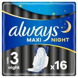 ALWAYS Serviette Hygiénique Avec Ailettes Maxi Night Taille 3 x16