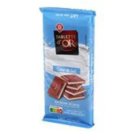 MARQUE REPÈRE, TABLETTE D'OR Chocolat au lait Coeur de lait 2x100g