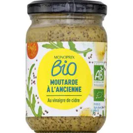 MONOPRIX BIO Moutarde à l'ancienne au vinaigre de cidre Bio 200g