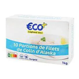 ECO+ Filets de colin d'Alaska 10x100g