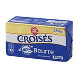 MARQUE REPÈRE, LES CROISÉS Beurre allégé Doux - 60% MG 250g