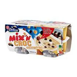 MARQUE REPÈRE, DÉLISSE Crème dessert Vanille Billes 3 chocolats 4x117g