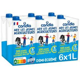 CANDIA Lait demi-écrémé 6x1l