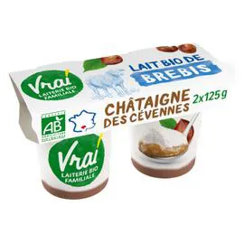 VRAI Yaourt de brebis châtaigne Bio 2x125g