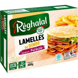 RÉGHALAL Lamelles de dinde saveur kebab 400g