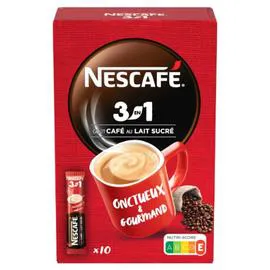 NESCAFÉ Café Soluble 3en1 Café au lait sucré 165g