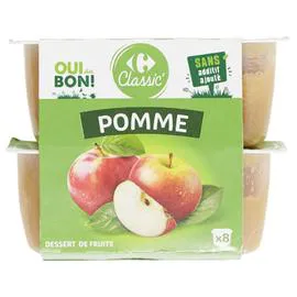 CARREFOUR Compote pomme 8x100g