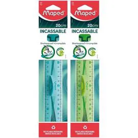 MAPED Règle double décimètre Bleu - incassable - flexible l'unité