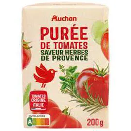 AUCHAN Purée de tomates aux herbes de Provence en brique 200g