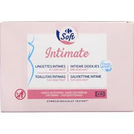 CARREFOUR SOFT Lingettes intimes individuelles x16 
