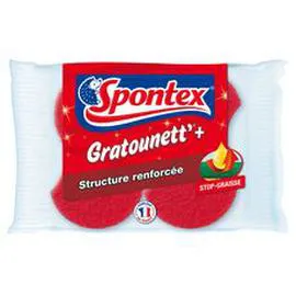 SPONTEX Eponges gratounett' structure renforcée x2