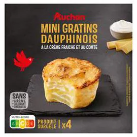 AUCHAN Mini gratin dauphinois crème fraîche et comté 480g